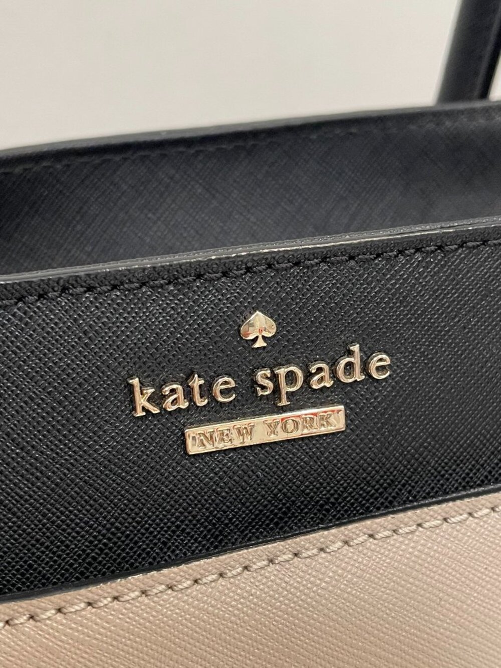 Kate Spade Cameron Street Candace Leather Satchel Color Block Black & Tan Large - Picture 4 of 16